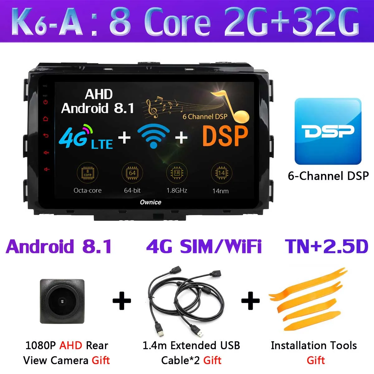 360 ° панорамный Android 9,0 4+ 64G gps радио CarPlay SPDIF DSP автомобильный мультимедийный плеер для Kia Carnival - Цвет: K6-A