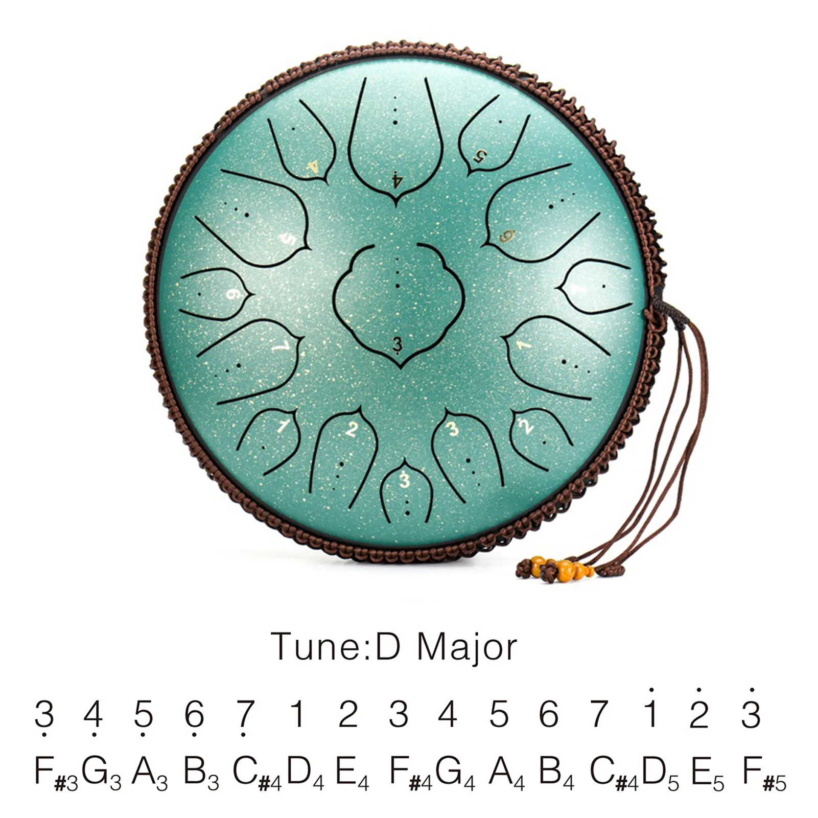 14 Inch 15 Tone Steel Tongue Drum C/ D Tune Percussion Hand Pan Drum With Padded Bag & 1 Pair Of Mallets Musical Instrument