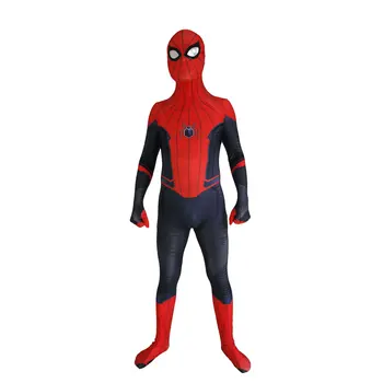 

Spider-Man Far From Home Superhero Costume Printed Peter Parker Cosplay Zentai Spiderman Bodysuit Jumpsuits