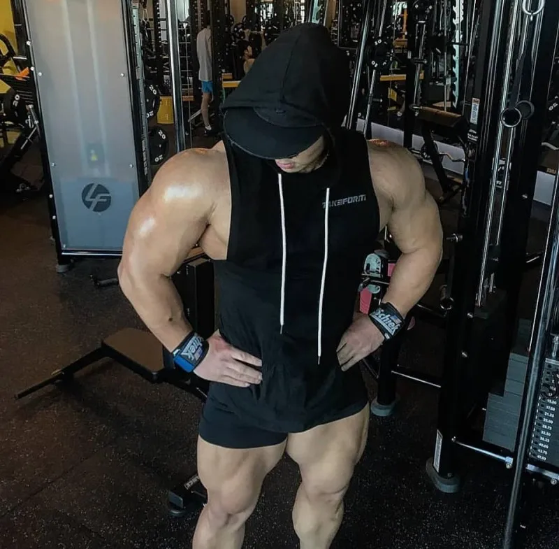 Muscle Brother, спортивный жилет с капюшоном, мужской Летний Стиль, свободный, дышащий, без рукавов, жилет для фитнеса, баскетбольная тренировка S