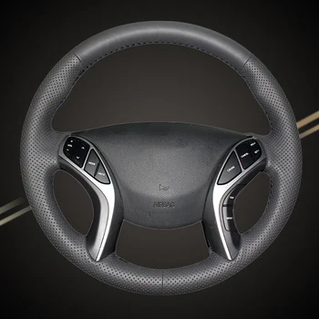 

Car Braid On The Steering Wheel Cover for Hyundai Elantra 3 2011-2016 Elantra 3 Sport 2011-2016 Elantra Avante 2011 i30 DIY Auto