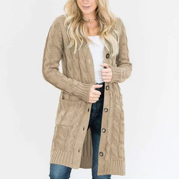 

MJARTORIA Women's Sweater Cardigan Long Sleeve Knit Cardigan Button Down Cardigan Jacket With Pockets Vintage Sweater Coat 2020