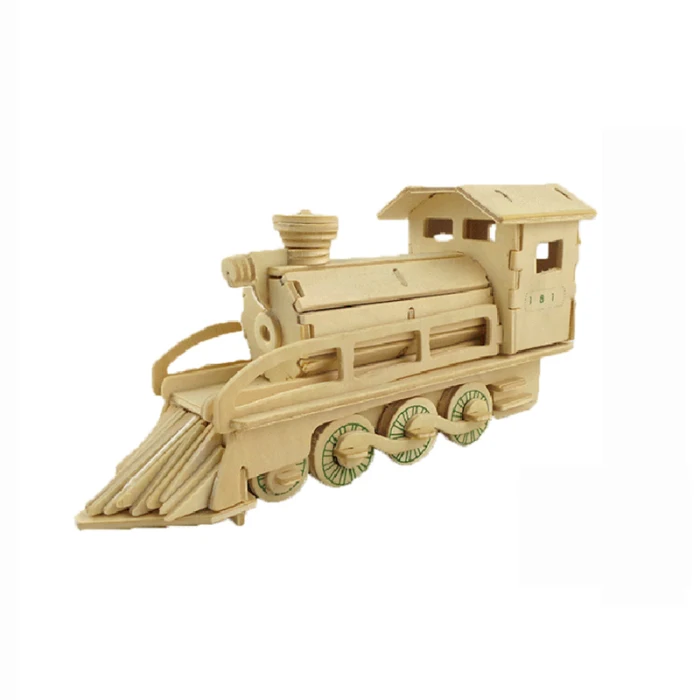 3D деревянная игрушка-головоломка DIY поезд строительство Сборная модель наборы для дети девочки мальчик YH-17