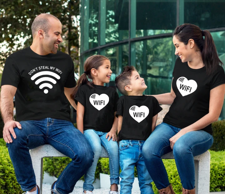 Cheap Matching Family Shirts Outfits Baby My Tee-Tops Don't Mom-Team Wifi Best-Friends Steal znw8j8GK