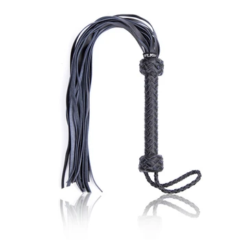 

Equestrian Whips,Real Cowhide Horse Riding Whip with Leather Handle Training Tool