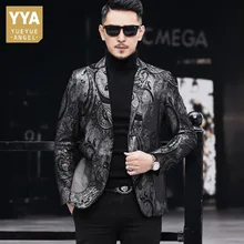 Лидирующий бренд, натуральная кожа, овчина, индивидуальная печать, мужские блейзеры, длинный рукав, однобортный, тонкий, повседневный Блейзер размера плюс