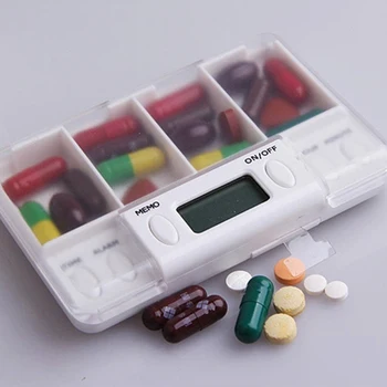 

Timing Reminder Pill Case Electronic Alarm Tablet Sorter Pillbox Travel Medicine Boxes Dispensing Medical Mini Organizer Case