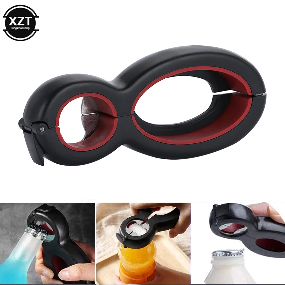 

Twist Bottle Opener 6 in 1 Multi Function All in One Jar Gripper Can Wine Beer Lid Twist Off Jar Opener Claw Kitchen Accessories