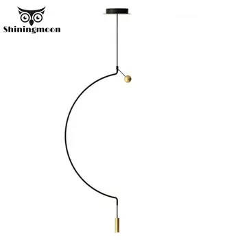 

PostModern Iron U Line Pendant Lights Dining Room Bedroom Art Decor Pendant Lamp Living Room Designer LED Bar Hanglamp Fixtures