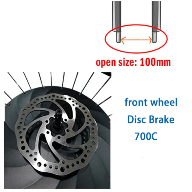 700C disc brake Комплект для электровелосипеда, аккумулятор, бесщеточный мотор-редуктор, комплект для преобразования электровелосипеда, Bicicletta 28 Lanta Con Motor Para Bici Hub Motor - Цвет: 700C disc brake