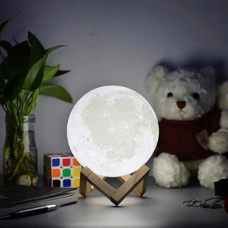 3D печать Лунная лампа цвета изменить сенсорный ночник домашний Декор