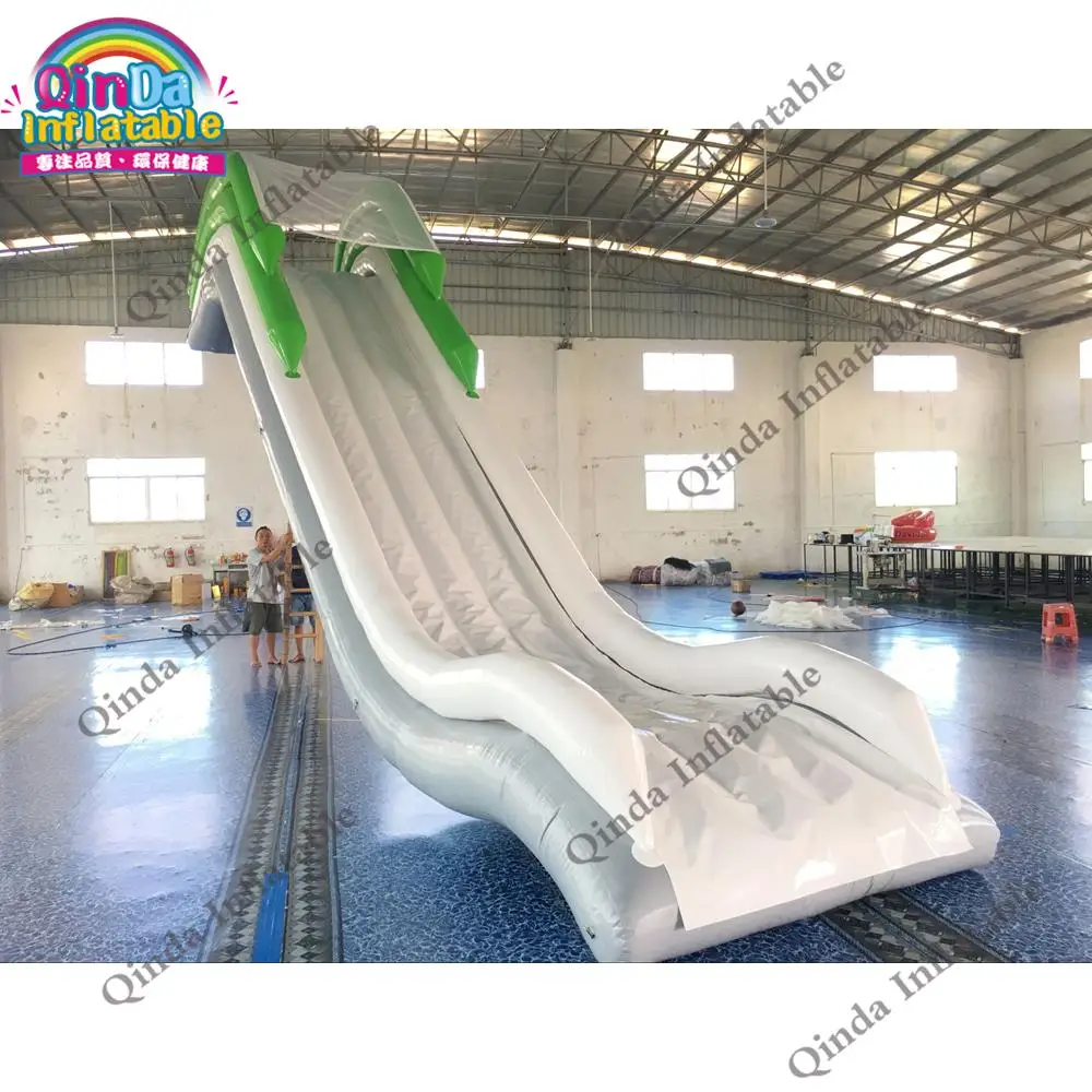 Game Summer Water Toy Inflatable Dock Slides 4m Height 2m Width Floating Inflatable Yacht Slide For Boat