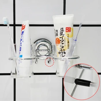 

Japan High Quality Wall Mount Toothpaste Toothbrush Holder Bathroom Accessories Stainless Steel Storage Rack 2 Cups
