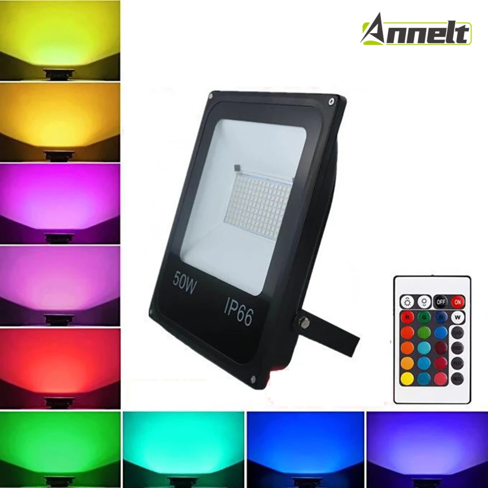 

20W 30W 50W LED Flood Light AC 220V RGB Remote Control Color Changing Outdoor Floodlight Spotlight IP66 Waterproof Street Lamp