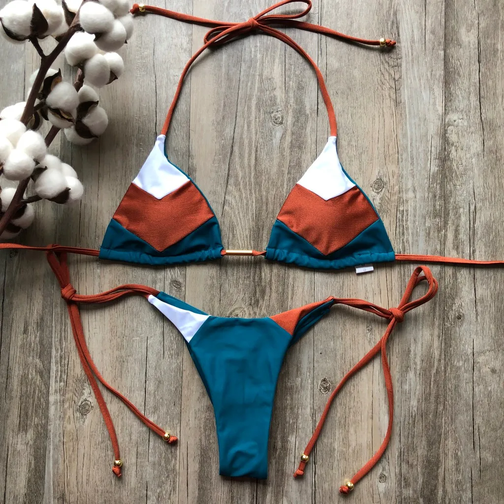 Conjunto de bikini a la moda para mujer, bañador deportivo con estampado Sexy, traje de baño acolchado de realce, tankini para mujer 2021