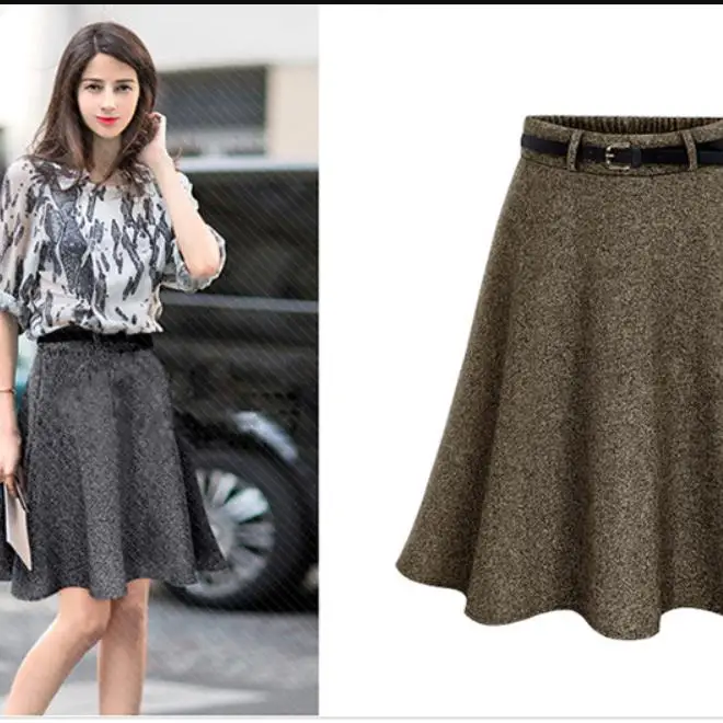 Autumn Women Elastic Waist Plus Size A-line Skirts Hip Slim Medium-long Loose Large DC880 | Женская одежда