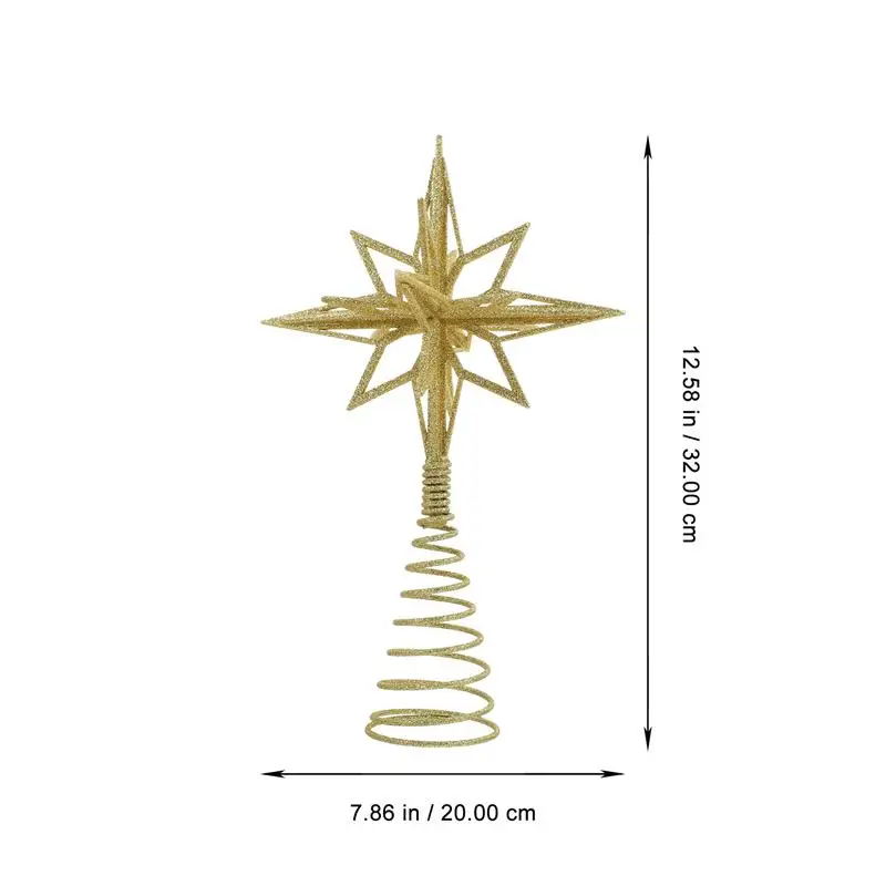 Gold/Silver Glitter Christmas Tree Top Iron Star Christmas Decorations For Home Xmas Tree Ornaments Navidad New Year christmas tree decoration christmas star decoration
