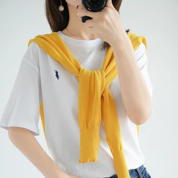 

Pure Cotton Knitted Shawl Tide Cloak Scarf Casual Wild Woman Fake Collar Summer New Air Conditioning Shawl Coat