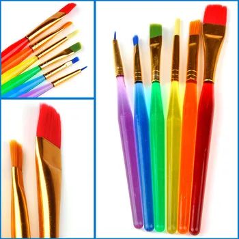 

6pcs Supplies Colorful Art Multifunctional Nail Gift School Office Professional Portable Paint Brushes