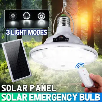 

E27 Solar Power LED Lantern with Solar Panel & Remote Control 22LED Tent Camping Bulb for Hiking Fishing Emergency Lights