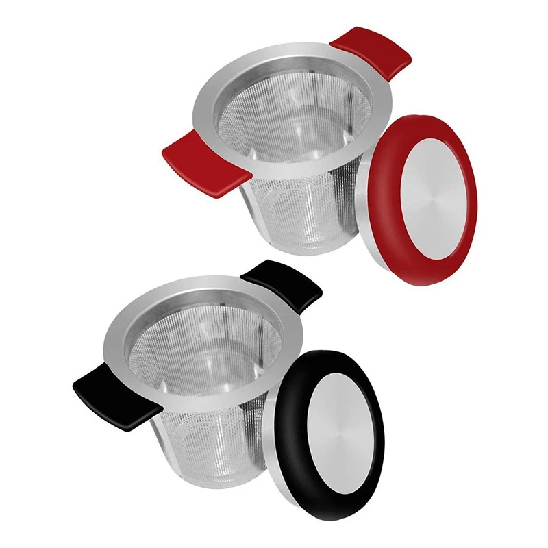 304 Stainless Steel Tea Maker & Silicone Double Handle Source Ton Loose Leaf Mesh Sieve for Hanging on Teapots Mug to Steep | Дом и сад