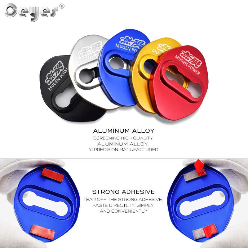 Car Door Lock Damper Ceyes 4pcs Car Accessories Decorat And Protecte Door Lock Cover Case For Honda Mugen Power Typer Civic Accord CRV Auto Styling