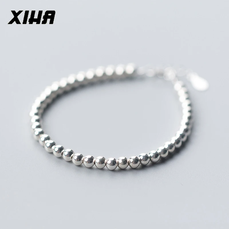 Элегантный, бисерный женский браслет из стерлингового серебра 925 пробы, браслеты для женщин, ювелирный браслет, женские свадебные Винтажные Ювелирные Изделия