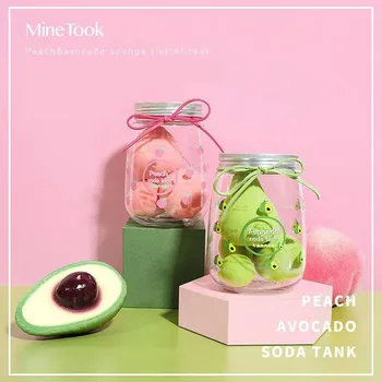 

4 Pcs/box Cute Drop Shaped Makeup Puff Soda Canned Peach Avocado Beauty Egg Soft Dry Wet Liquid Foundation Cream Cosmetic Sponge