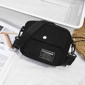 

&40 Women Bag Corduroy Shoulder Bag Female Simple Small Square Bag Fashion Messenger Bags Casual Canvas Handbag Cloth Pouch