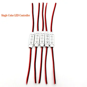 미니 LED 컨트롤러 조광기 드라이버, 단색 LED 스트립 조명 제어, SMD 2835 3528 5050 5630 3014, DC 12V, 24V, 3 * 4A