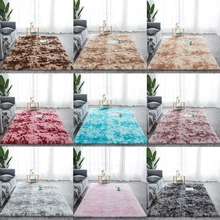 Противоскользящий коврик для гостиной, прямоугольный, для спальни, плюшевый пол, ковер для украшения дома, однотонный коврик для кухни DW266