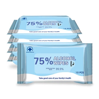 

10PCS 75% Alcohol Wipes Non-woven Portable Alcohol Cleaning Wipes