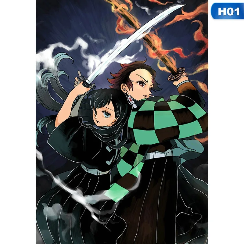 1 Настенные плакаты Demon Kimetsu no Yaiba - Цвет: 1