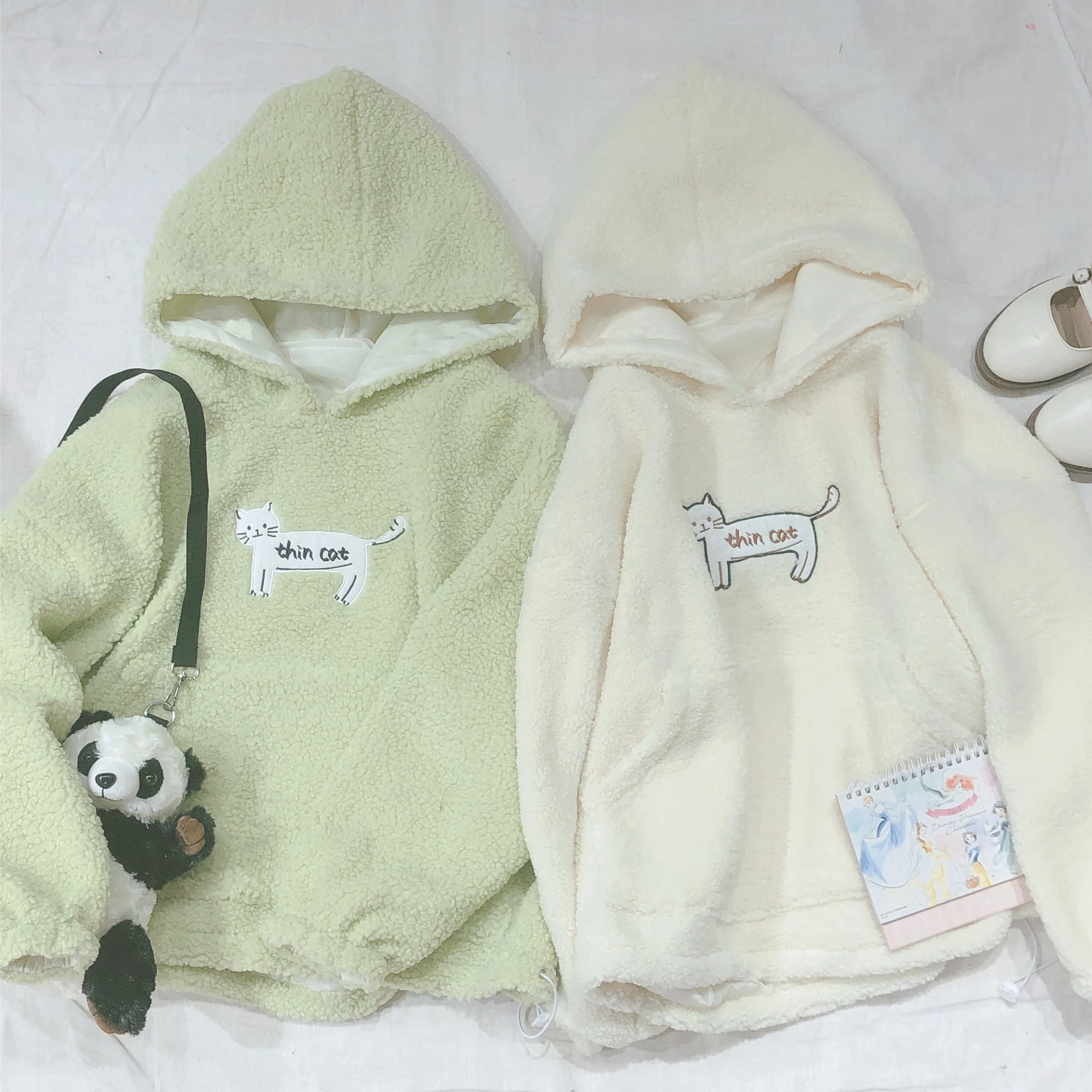 sudadera de pelo de cordero sudadera chica joven gatito parche bordado pequeño fresco salvaje pulóver blusas para niña Mori|Sudaderas con capucha y sudaderas| - AliExpress