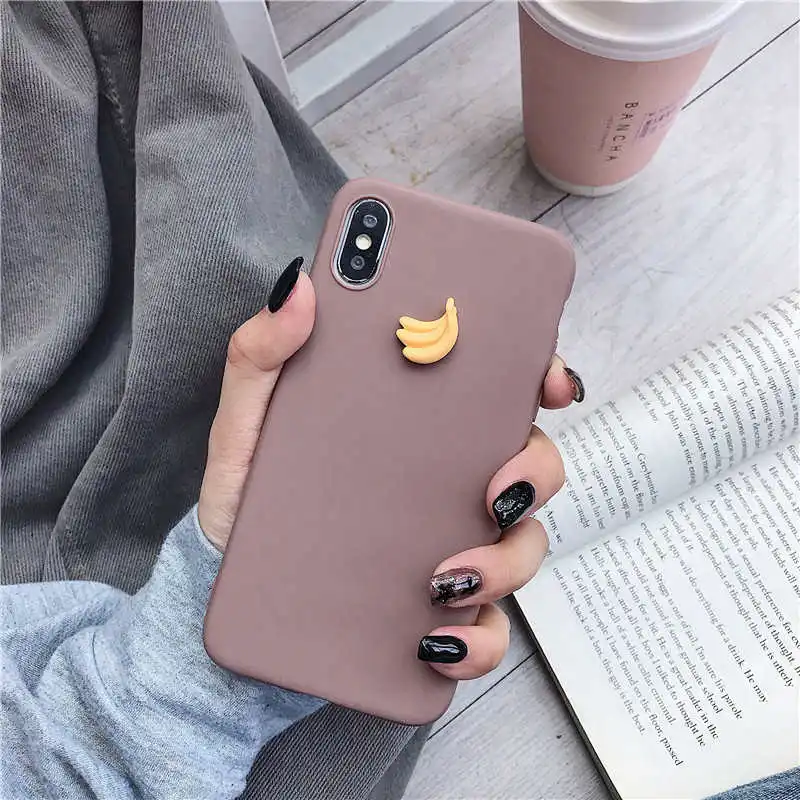 Милый матовый 3D чехол с фруктами для xiaomi redmi mi note 7 9t k20 7a 6a 6 note 5 5a 4 4x pro plus prime banana персиковый виноградный мягкий чехол - Цвет: coffee banana