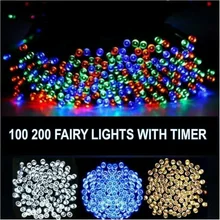 100 LED BATTERY OPERATED TIMER LIGHTS STRING FAIRY CHRISTMAS FESTIVAL XMAS