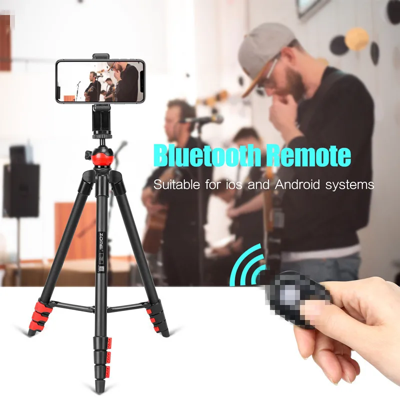 

Штатив ZOMEI T60, легкий, профессиональный, Bluetooth, Трипод для пульта дистанционного управления, с держателем для телефона, для камеры, Gopro, смартфона
