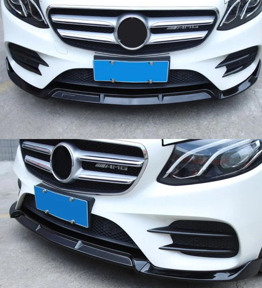 3 шт./компл. удлинитель переднего бампера для Mercedes W205 C180 C200 C300 C43 W117 A18 A200 A45 W213 E300 E200 E320 ABS& углерода