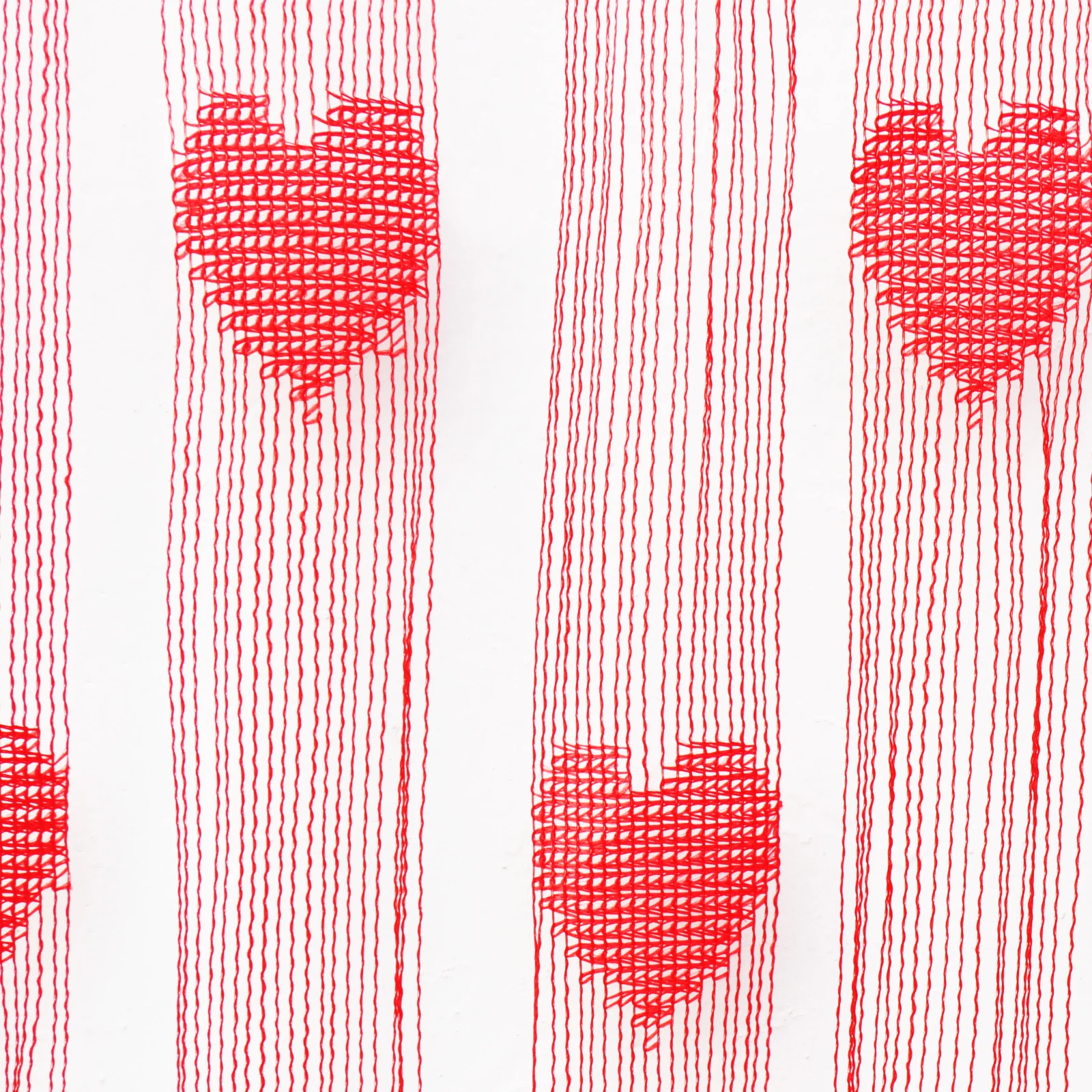Sheer Curtain 100x200cm Voile White Red Heart String Curtains Bedroom Window Door Divider Wedding Decoration