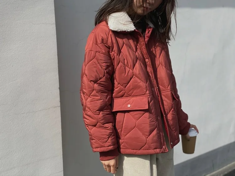 Новинка, женская зимняя хлопковая куртка, однобортное плотное пальто, Gehara Cebu, однотонная парка с длинным рукавом для женщин