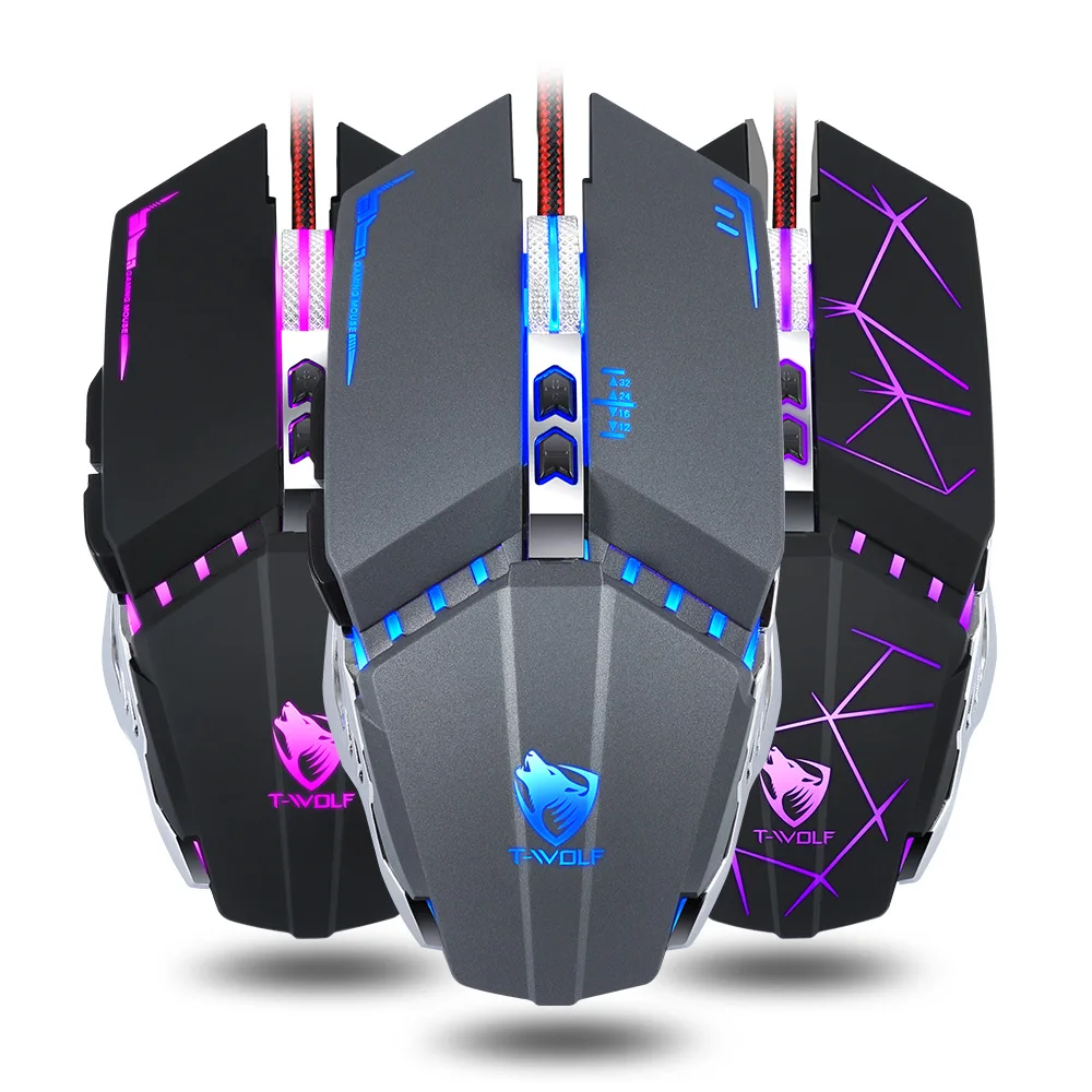 

Thunder Wolf V7 gaming mouse Wrangler mechanical gaming notebook desktop computer eat chicken LOL