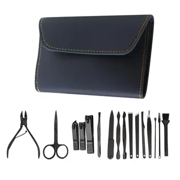 

16pcs Stainless Steel Nail Manicure Pedicure Grooming Tools Set With PU Leather Case Nail Clipper Cutter Trimmer Nail Art ToolS