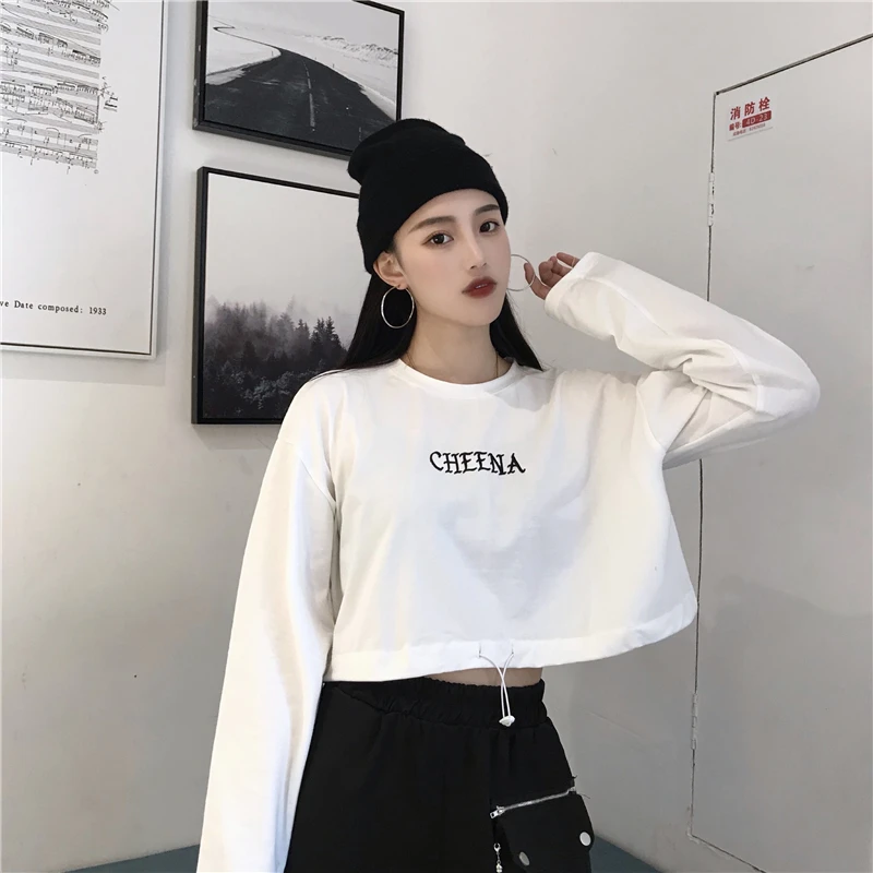 Корейская Готическая Футболка с принтом Ulzzang, дропшиппинг, панк, Винтаж, harajuku, camisas, с буквенным принтом, одежда с длинным рукавом, топы, хип-хоп, женская футболка