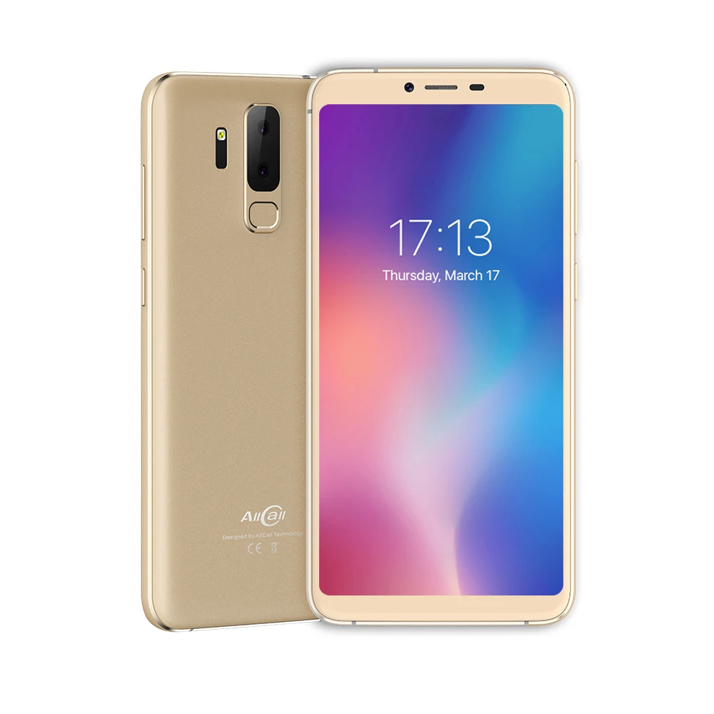 Золотой AllCall S5500 5,9" 18:9 5500mAh аккумулятор Android 8,1 MTK6580M четырехъядерный 2 Гб ОЗУ 16 Гб ПЗУ 13.0MP+ 2MP камеры смартфон - Цвет: Золотой