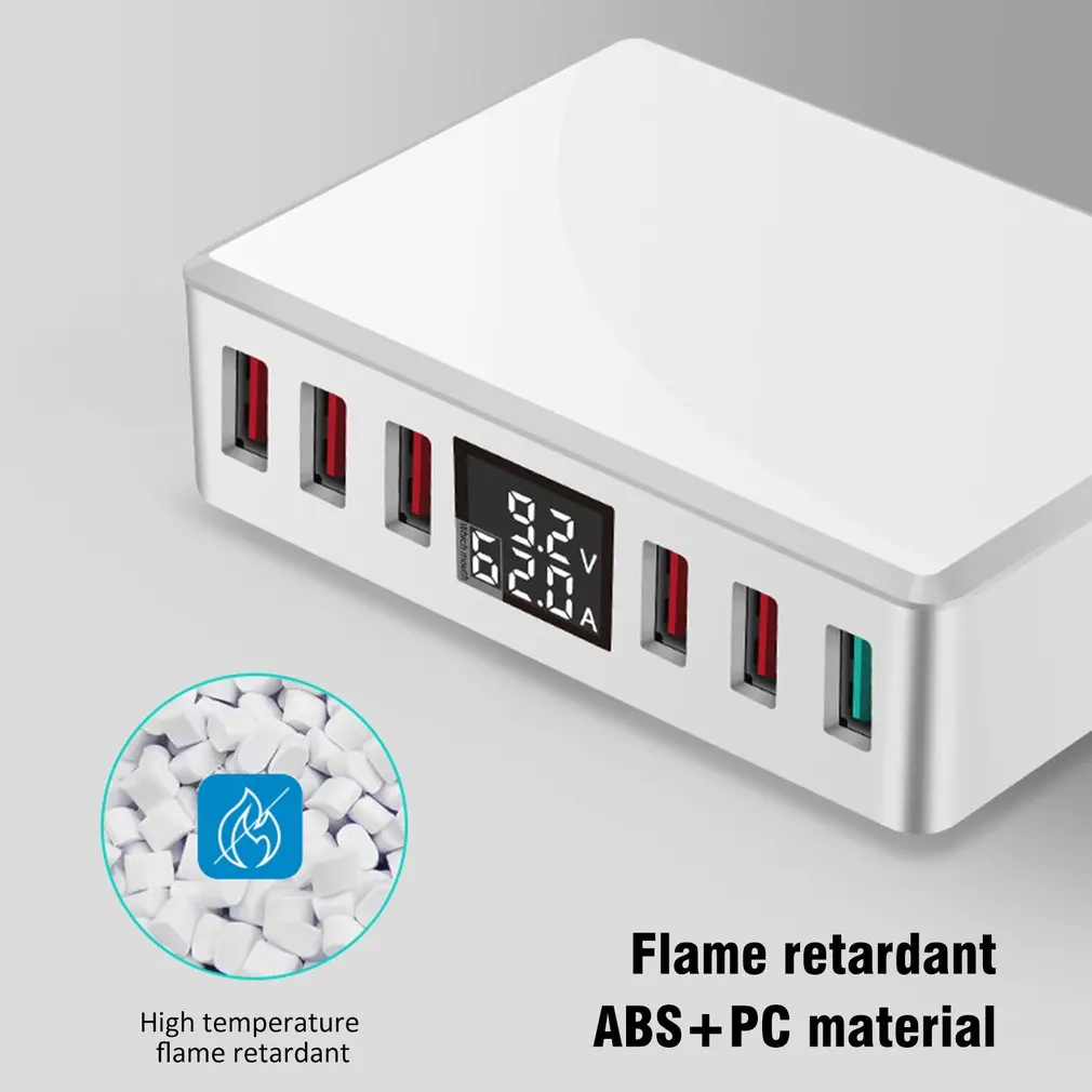 T9+ Мульти быстрое зарядное устройство USB зарядка несколько 6 USB телефон зарядная станция Универсальный usb-хаб зарядное устройство светодиодный дисплей