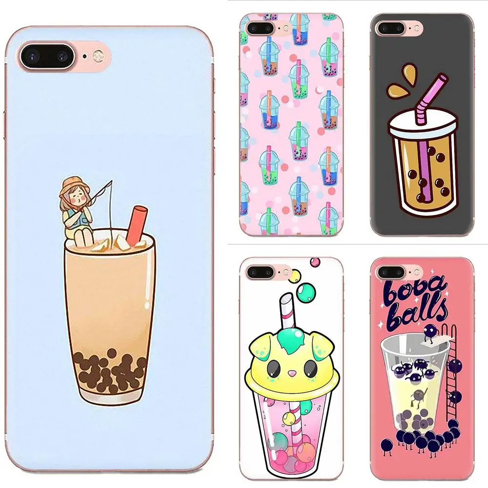 Cartoon Cute Pearl Milk Tea Design TPU Mobile Shell For Galaxy J1 J2 J3 J330 J4 J5 J6 J7 J730 J8 2015 2016 2017 2018 mini Pro | Мобильные