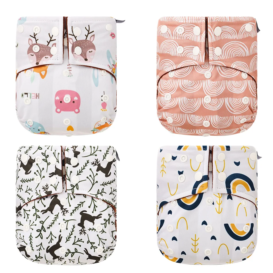 Cloth-Diaper Coffee-Fleece Ecologica Waterproof Breathable New Fralda Inner 1pcs Arrival-Print
