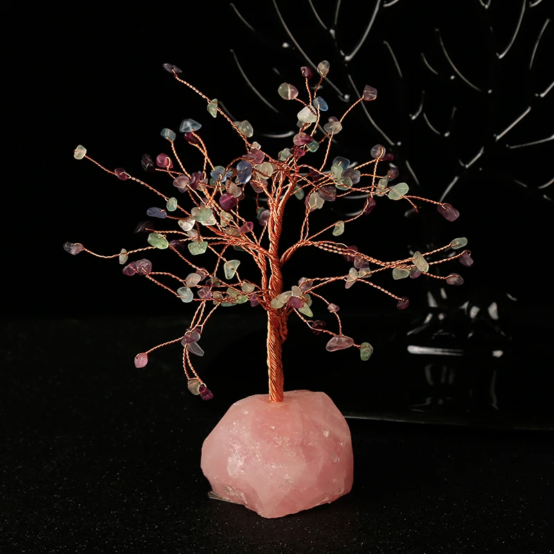 1 шт. основа из натурального кристалла с поддержкой гравийного дерева медная