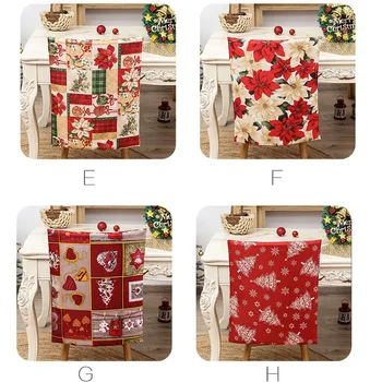 

Christmas Chair Covers Santa Snowflake Gift Christmas Tree Pattern Chair Slipcover For Dining Room Holiday Party Decor HUG