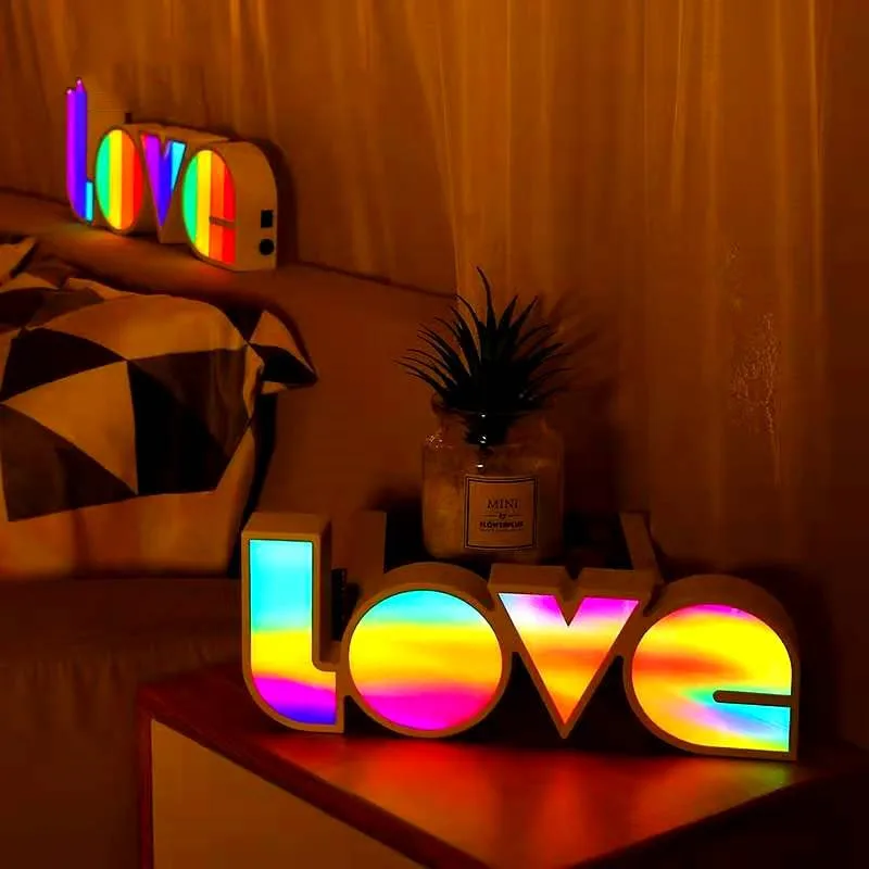LOVE LED-Buchstabe Nachtlicht Batterie/USB Power Schlafzimmer Desktop Decor Tischlampe Lichterkette für Zuhause Hochzeitsfeier Vorschlag_voghion.com